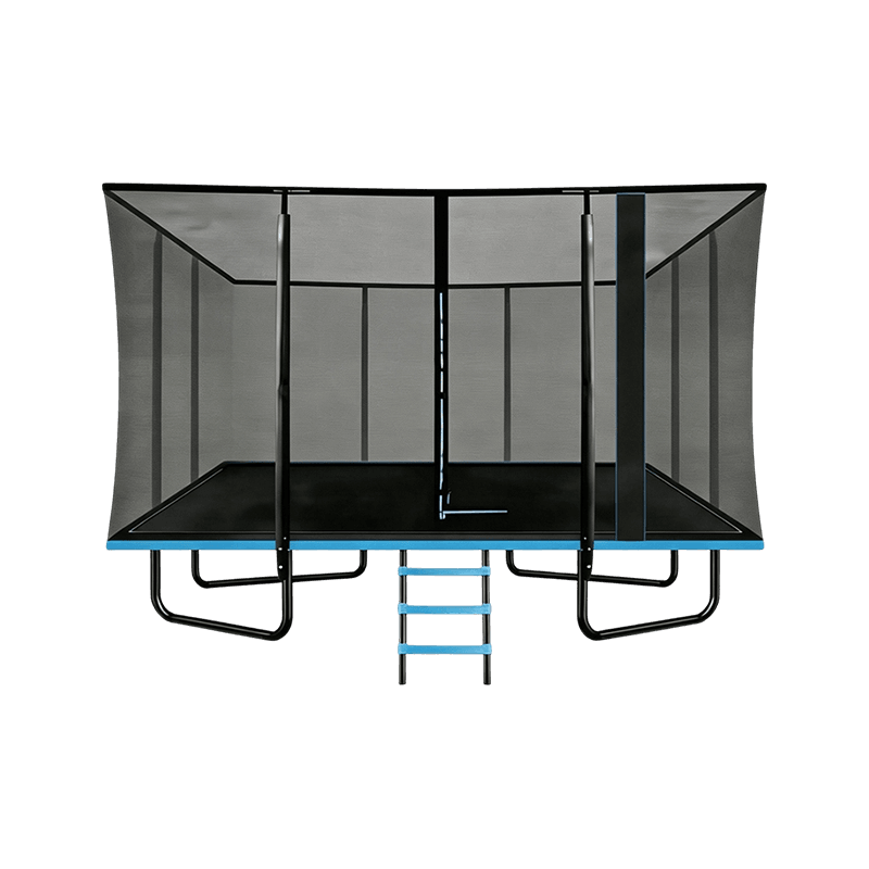 Trampolín cerrado para exteriores con escalera rectangular de 8 x 12 pies